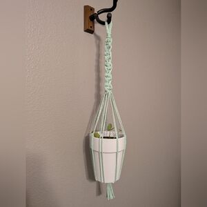 Mint Green Macrame Plant Hanger